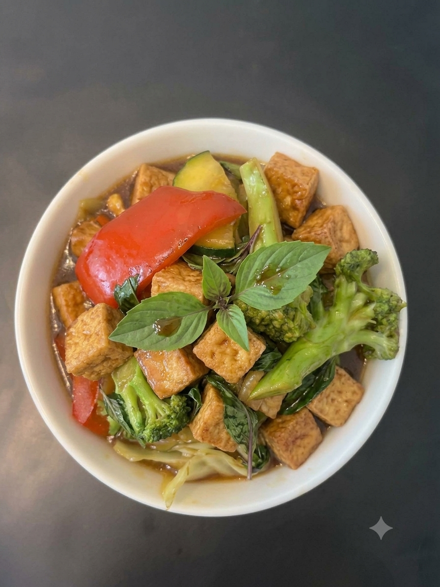 Wokad tofu med thai basilika 🌶️