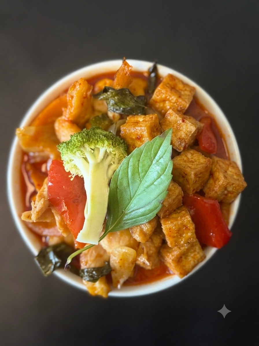Wokad tofu i röd curry 🌶️🌶️